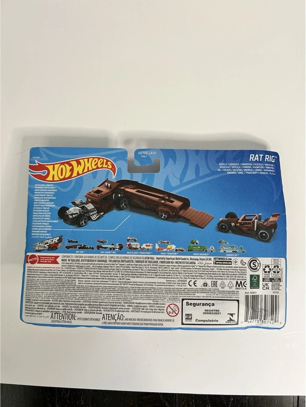 Hot Wheels 1:64 Super Rigs Rat Rig Car Truck Trailer Factory Sealed BDW51